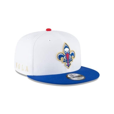 White New Orleans Pelicans Hat - New Era NBA City Edition Alt 59FIFTY Fitted Caps USA9682743